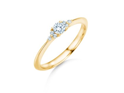 Bague de fiançailles Vivid Diamond en 18K or jaune avec diamants 0,21ct G/SI