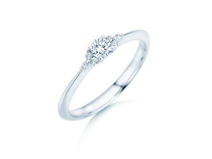 Bague de fiançailles Vivid Diamond en 9K or blanc avec diamants 0,21ct G/SI