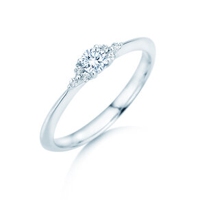 Bague de fiançailles Vivid Diamond en 9K or blanc avec diamants 0,21ct G/SI