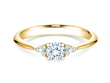 Bague de fiançailles Vivid Diamond en 18K or jaune avec diamants 0,43ct G/SI