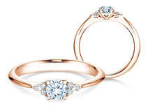 Bague de fiançailles Vivid Diamond en 18K or rose avec diamants 0,43ct G/SI
