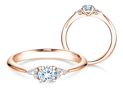 Bague de fiançailles Vivid Diamond en 18K or rose avec diamants 0,43ct G/SI
