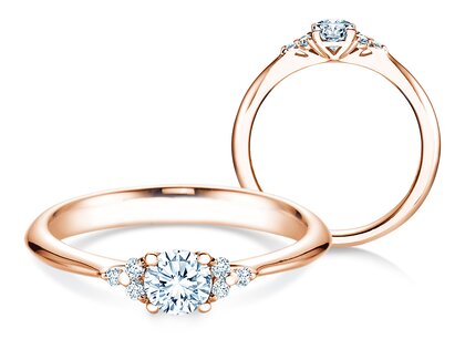 Bague de fiançailles Vivid Diamond en 18K or rose avec diamants 0,43ct G/SI