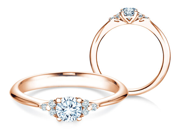 Bague de fiançailles Vivid Diamond en 18K or rose avec diamants 0,43ct G/SI