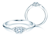 Bague de fiançailles Vivid Diamond en 18K or blanc avec diamants 0,43ct G/SI