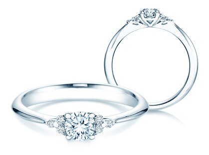 Bague de fiançailles Vivid Diamond en 14K or blanc avec diamants 0,43ct G/SI