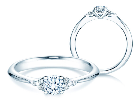 Bague de fiançailles Vivid Diamond en 18K or blanc avec diamants 0,43ct G/SI