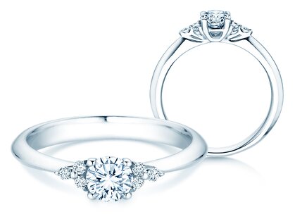 Bague de fiançailles Vivid Diamond en platine
