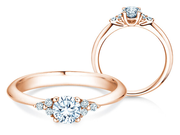 Bague de fiançailles Vivid Diamond en 18K or rose avec diamants 0,59ct G/SI