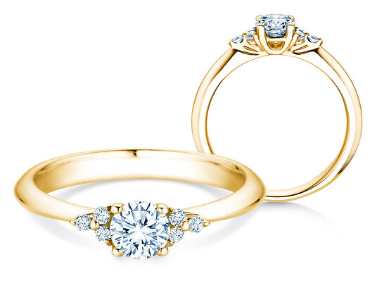 Bague de fiançailles Vivid Diamond en or jaune