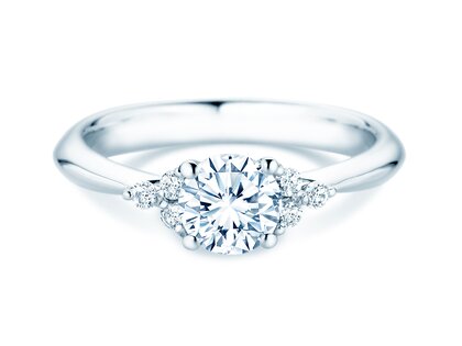 Bague de fiançailles Vivid Diamond en 9K or blanc avec diamants 1,18ct G/SI