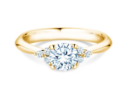 Bague de fiançailles Vivid Diamond en 9K or jaune avec diamants 1,18ct G/SI
