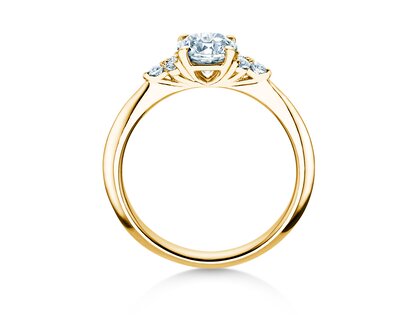 Bague de fiançailles Vivid Diamond en 9K or jaune avec diamants 1,18ct G/SI