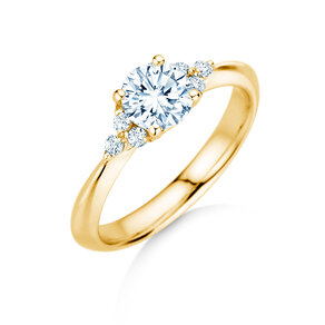 Bague de fiançailles Vivid Diamond en 9K or jaune avec diamants 1,18ct G/SI