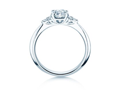 Bague de fiançailles Vivid Diamond en 9K or blanc avec diamants 1,18ct G/SI