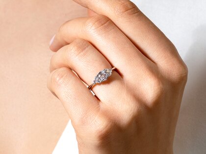 Bague de fiançailles Vivid Diamond en 9K or jaune avec diamants 1,18ct G/SI