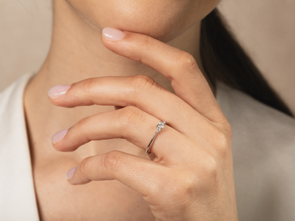 Bague de fiançailles Vivid Diamond en 14K or blanc avec diamants 0,31ct G/SI