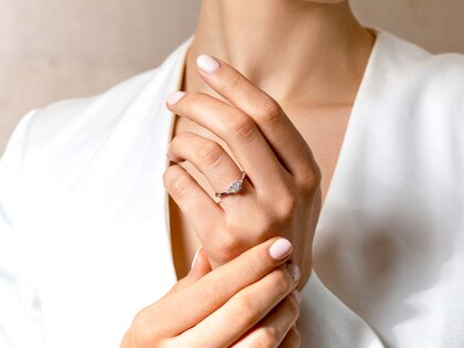 Bague de fiançailles Vivid Diamond en 18K or blanc avec diamants 0,59ct G/SI