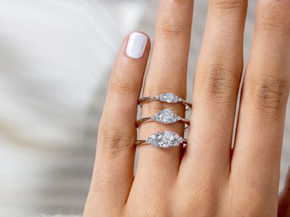 Bague de fiançailles Vivid Diamond en 14K or blanc avec diamants 0,31ct G/SI