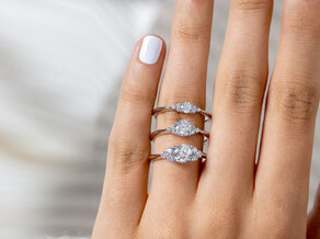 Bague de fiançailles Vivid Diamond en 14K or blanc avec diamants 0,31ct G/SI