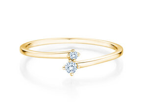 Bague de fiançailles You & Me Classic en 14K or jaune avec diamants 0,065ct G/SI