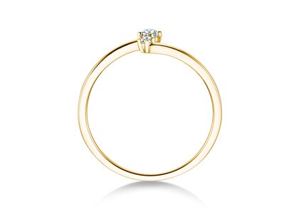 Bague de fiançailles You & Me Classic en 14K or jaune avec diamants 0,065ct G/SI