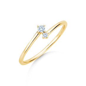Bague de fiançailles You & Me Classic en 14K or jaune avec diamants 0,065ct G/SI