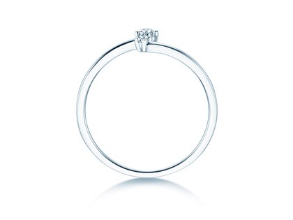 Bague de fiançailles You & Me Classic en 14K or blanc avec diamants 0,065ct G/SI