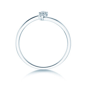 Bague de fiançailles You & Me Classic en 14K or blanc avec diamants 0,065ct G/SI