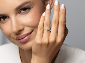 Bague de fiançailles You & Me Classic en 14K or blanc avec diamants 0,065ct G/SI