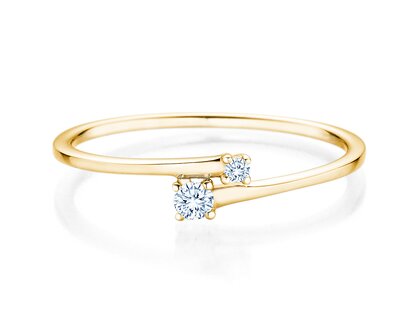 Bague de fiançailles You & Me Modern en 14K or jaune avec diamants 0,07ct G/SI