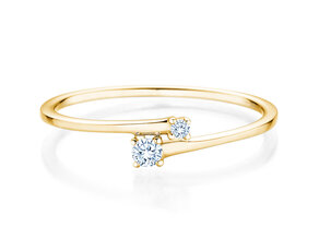 Bague de fiançailles You & Me Modern en 14K or jaune avec diamants 0,07ct G/SI