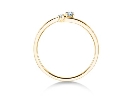 Bague de fiançailles You & Me Modern en 14K or jaune avec diamants 0,07ct G/SI