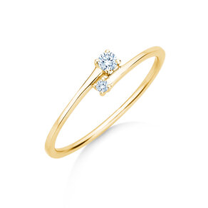 Bague de fiançailles You & Me Modern en 14K or jaune avec diamants 0,07ct G/SI