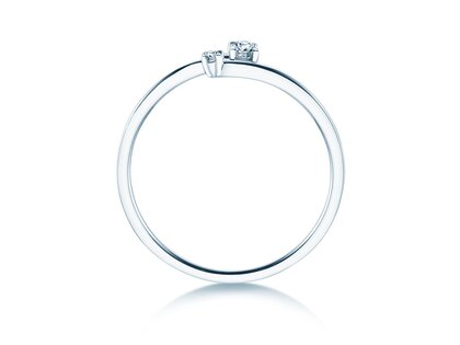 Bague de fiançailles You & Me Modern en 14K or blanc avec diamants 0,07ct G/SI