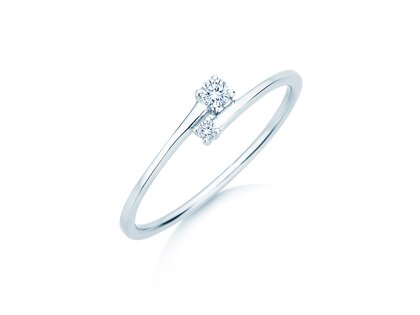 Bague de fiançailles You & Me Modern en 14K or blanc avec diamants 0,07ct G/SI
