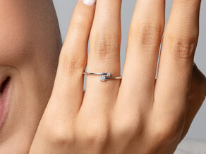 Bague de fiançailles You & Me Modern en 14K or jaune avec diamants 0,07ct G/SI