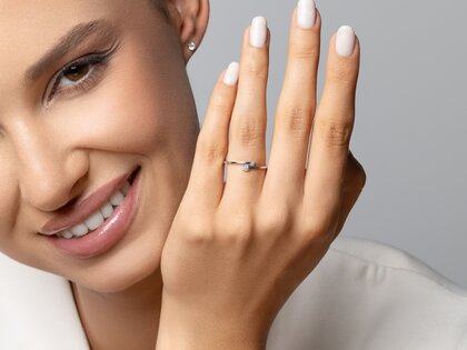 Bague de fiançailles You & Me Modern en 14K or jaune avec diamants 0,07ct G/SI