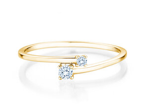 Bague de fiançailles You & Me Modern en 14K or jaune avec diamants 0,11ct G/SI