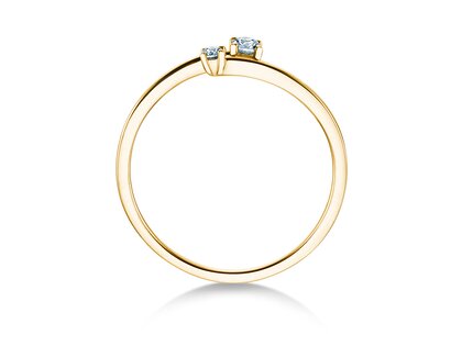 Bague de fiançailles You & Me Modern en 14K or jaune avec diamants 0,11ct G/SI