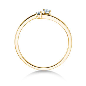 Bague de fiançailles You & Me Modern en 14K or jaune avec diamants 0,11ct G/SI