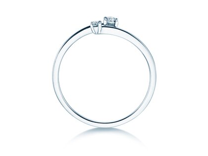 Bague de fiançailles You & Me Modern en 14K or blanc avec diamants 0,11ct G/SI