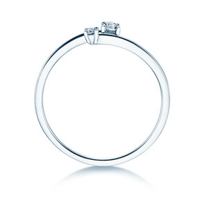 Bague de fiançailles You & Me Modern en 14K or blanc avec diamants 0,11ct G/SI