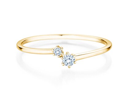 Bague de fiançailles You & Me Soft en 14K or jaune avec diamants 0,09ct G/SI