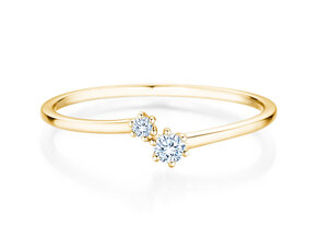 Bague de fiançailles You & Me Soft en 14K or jaune avec diamants 0,09ct G/SI