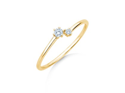 Bague de fiançailles You & Me Soft en 14K or jaune avec diamants 0,09ct G/SI