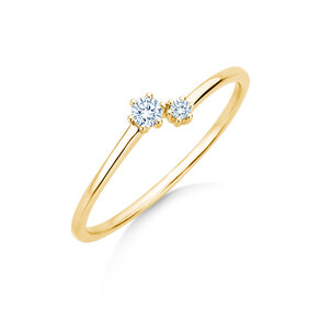 Bague de fiançailles You & Me Soft en 14K or jaune avec diamants 0,09ct G/SI