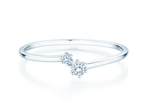 Bague de fiançailles You & Me Soft en 14K or blanc avec diamants 0,09ct G/SI