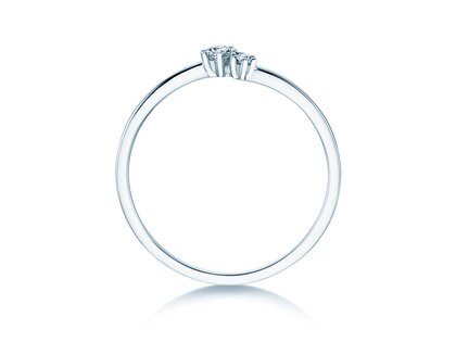 Bague de fiançailles You & Me Soft en 14K or blanc avec diamants 0,09ct G/SI