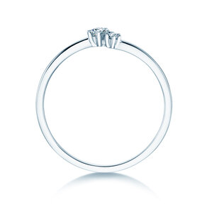 Bague de fiançailles You & Me Soft en 14K or blanc avec diamants 0,09ct G/SI